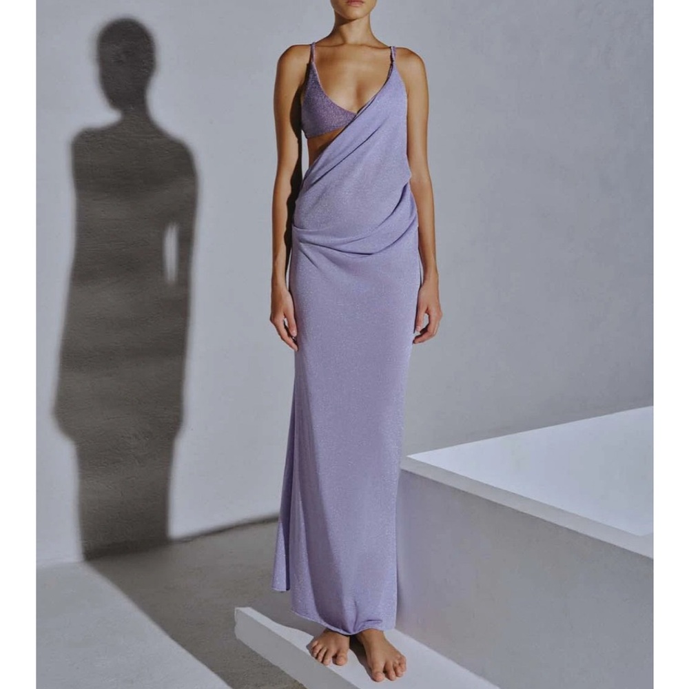 NWT BAOBAB Elegant Lavender Draped Carla Gown